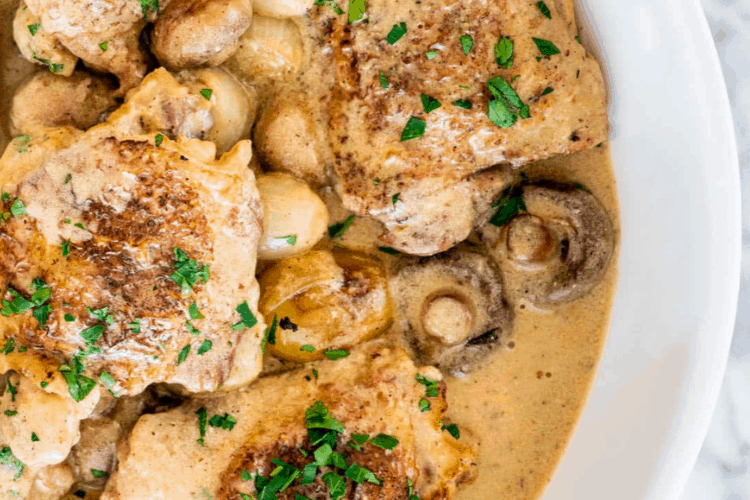 Chicken Fricassee With Mushrooms In White Sauce Hell S Kitchen Recipes