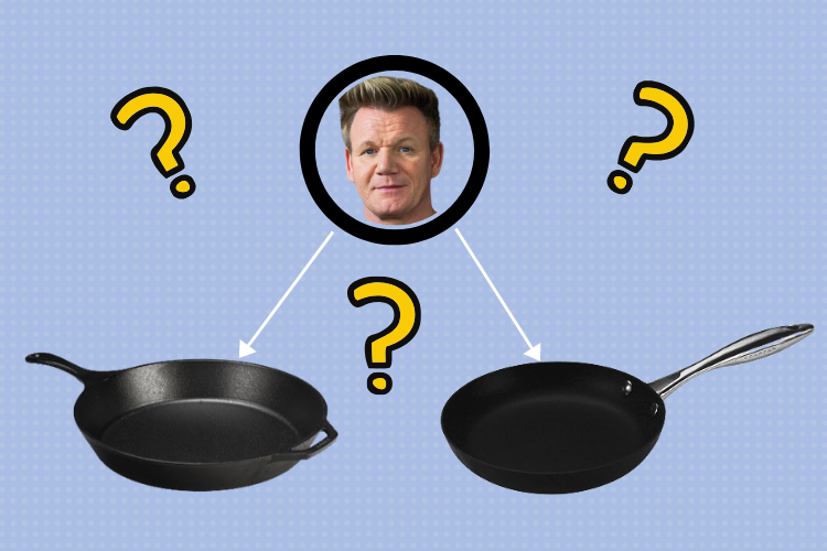 What Frying Pan Does Gordon Ramsay Use? Non-Stick or Cast Iron - Hell's  Kitchen
