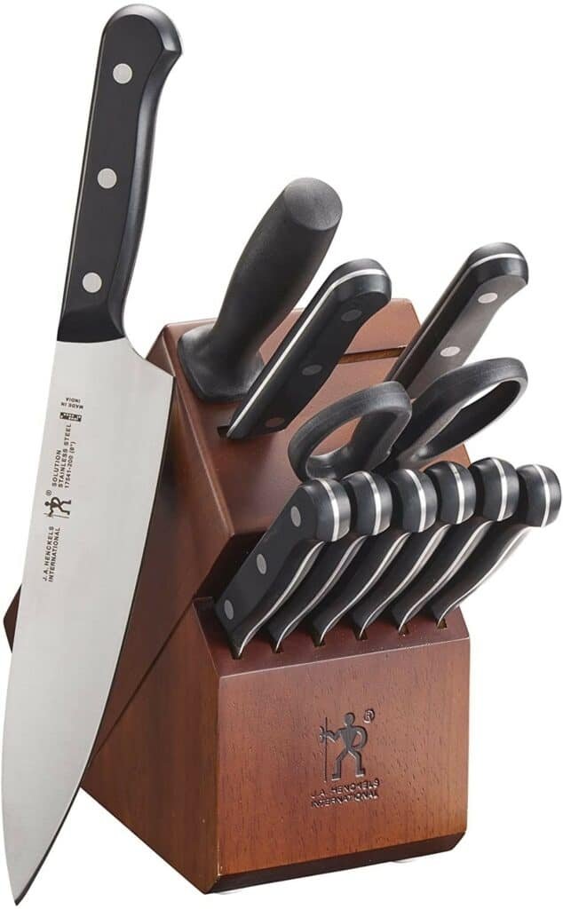 henckels solution 12 pc knife set with block