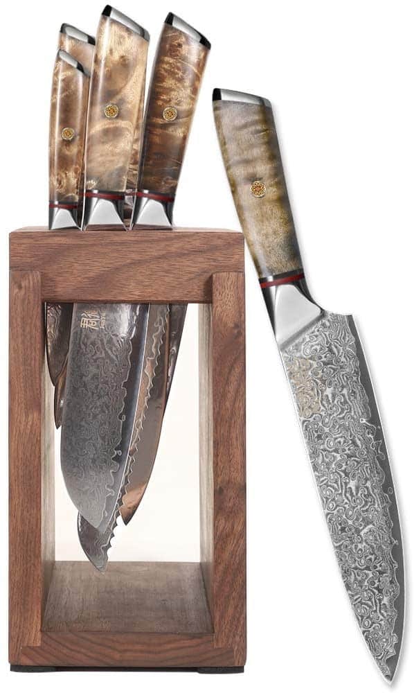 junyujiangchen kitchen damascus knife set