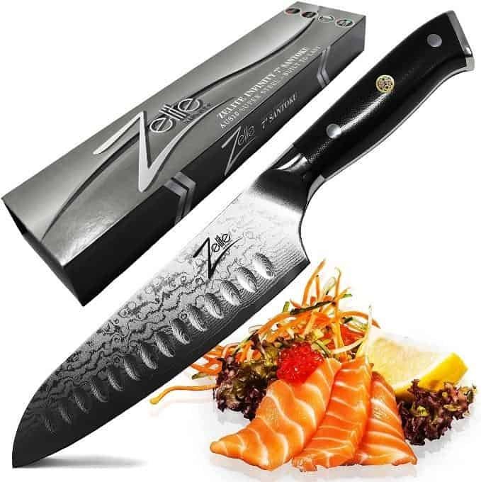zelite infinity alpha royal japanese series 7 inch santoku chef’s knife