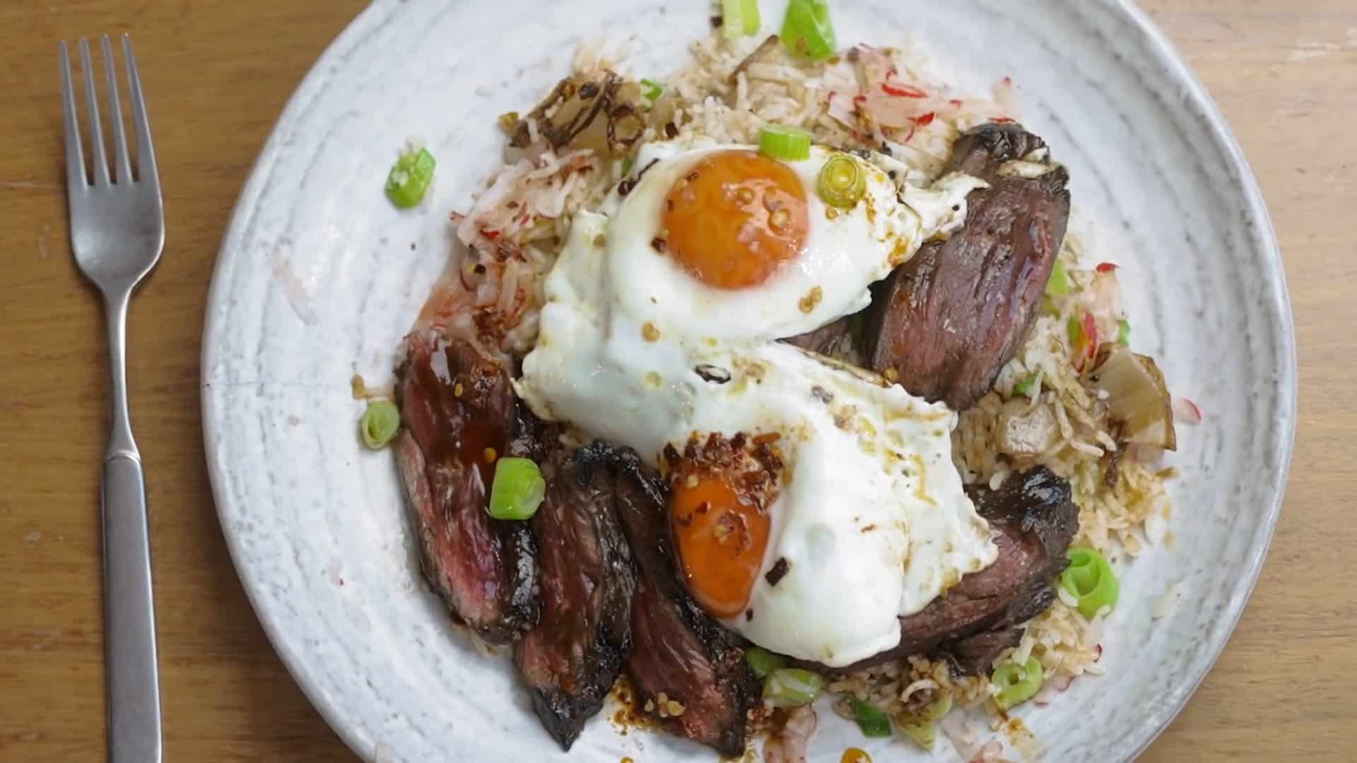 Gordon Ramsay's MouthWatering Blackened Steak with Kimchi Fried Rice