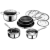 hexclad 12 pc hybrid stainless steel cookware set