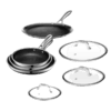 hexclad 7 pc hybrid stainless steel cookware set