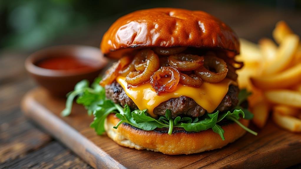 delicious homemade caramelized burgers