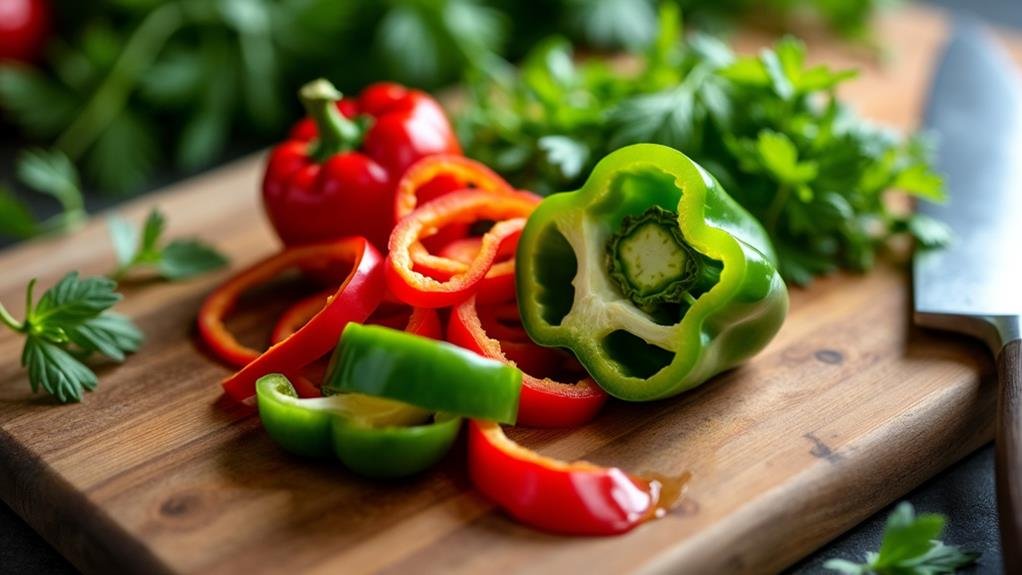 julienned peppers in cooking