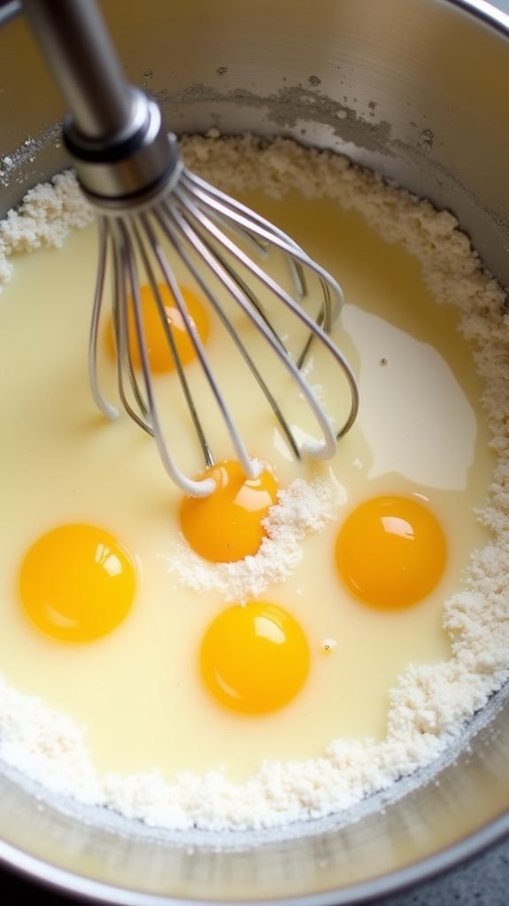 blend eggs sugar together