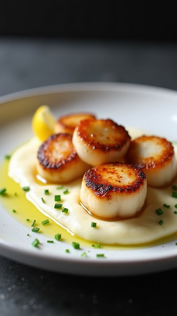 elegant dish with scallops