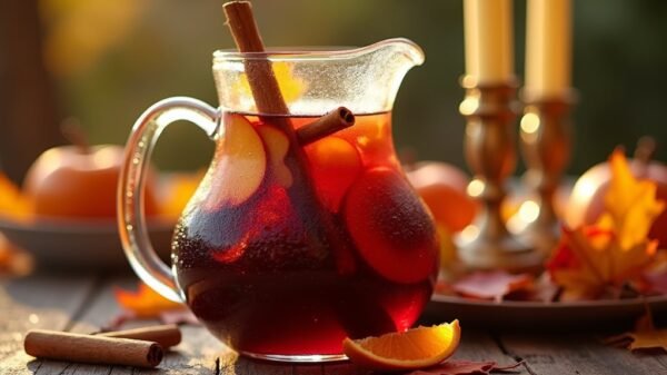 festive sangria with flair