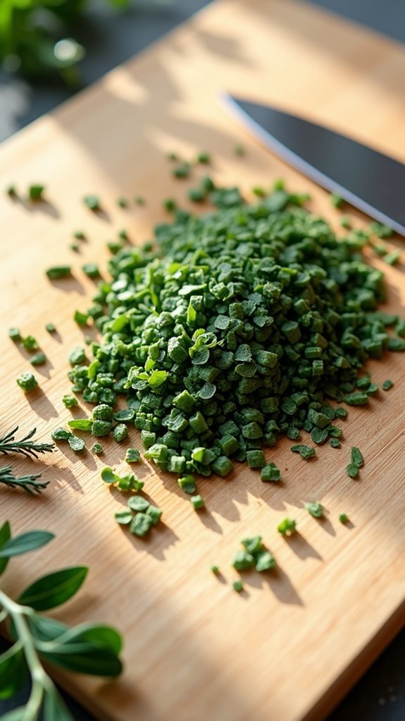 finely chop fresh herbs