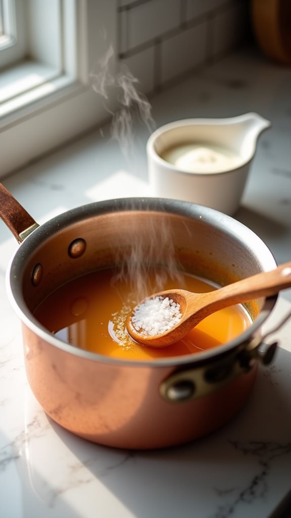 making homemade caramel sauce