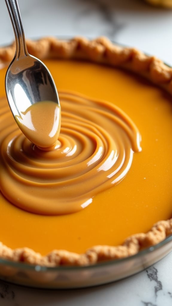 mix caramel in circles