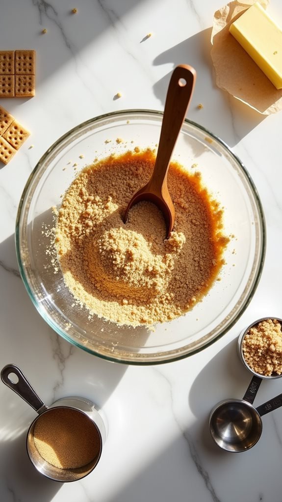 mixing the crust ingredients