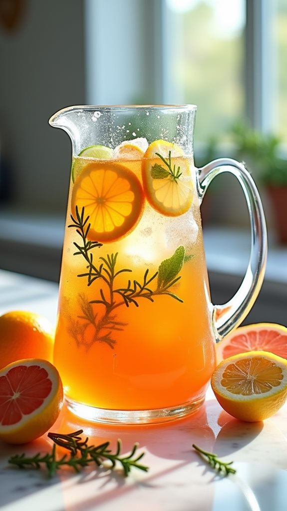 refreshing drink with citrus