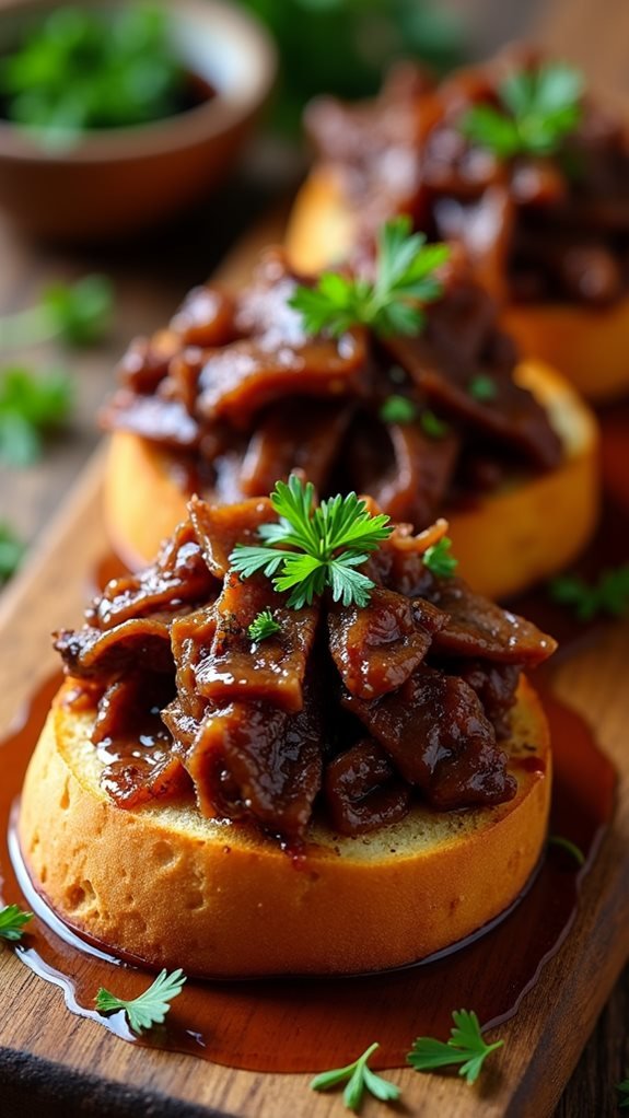 savory beef on bread