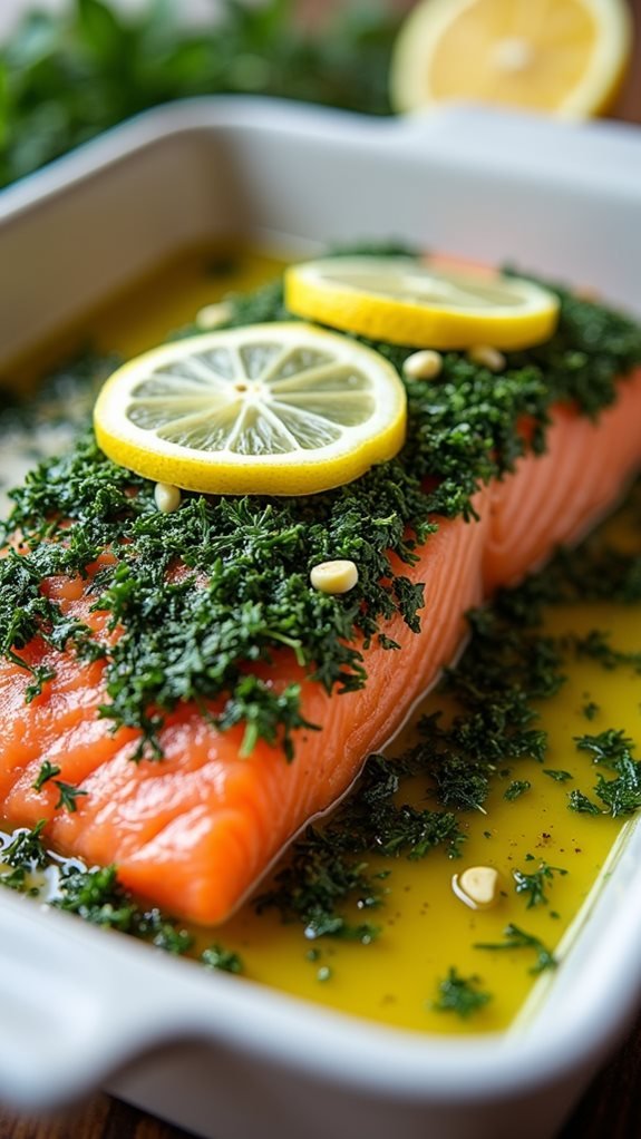 savory salmon with herbs