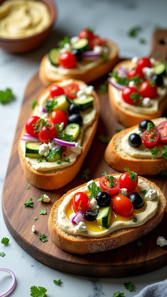 tasty mediterranean hummus toast