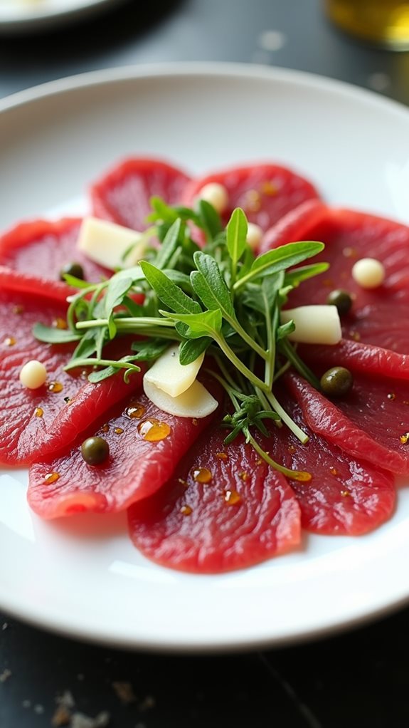 thinly sliced raw beef