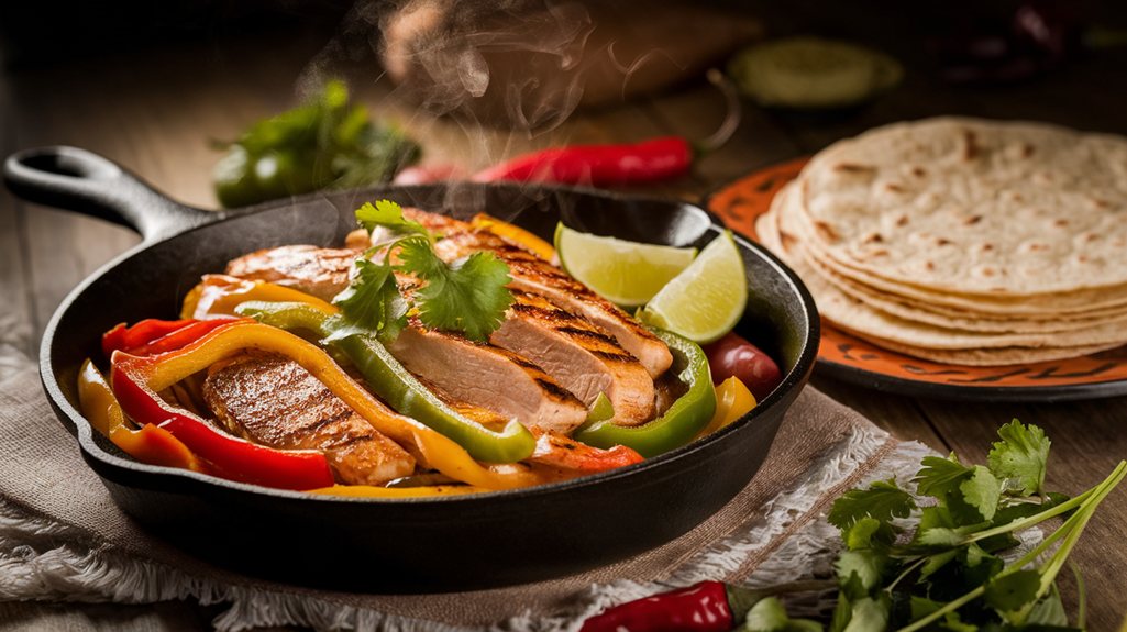 sizzling flavorful chicken fajitas