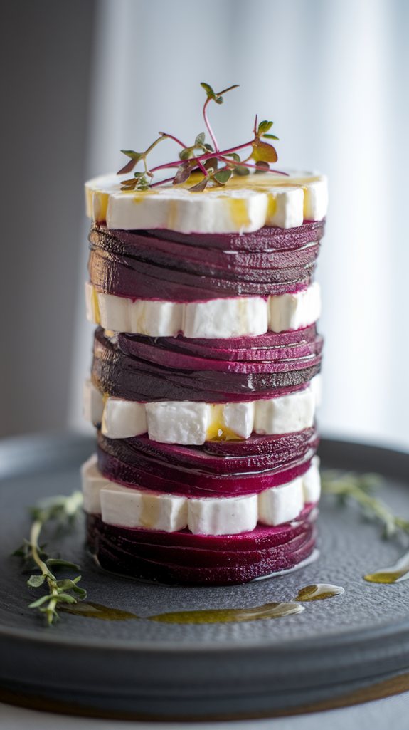 beet and cheese stack