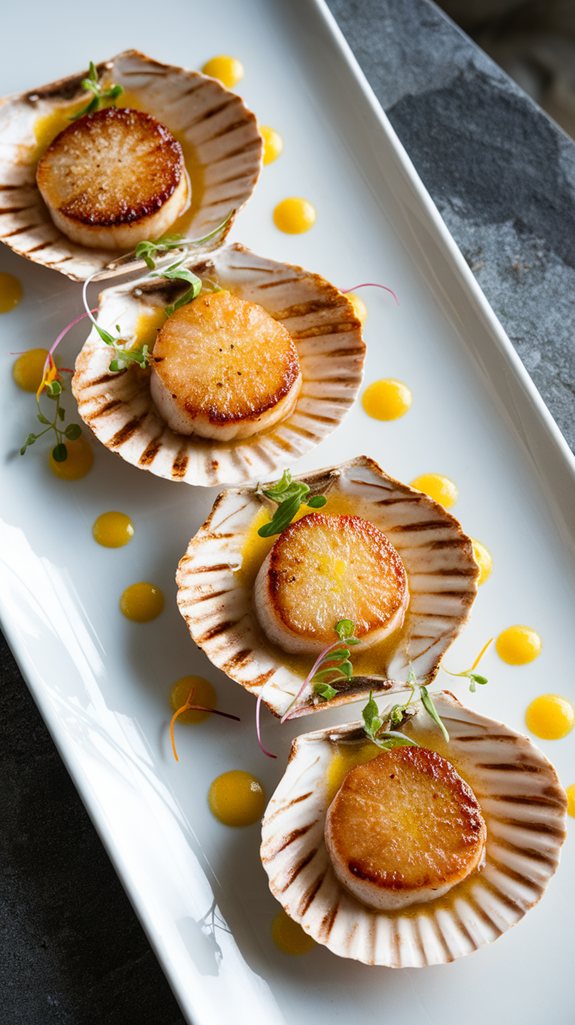 citrus infused seared scallops