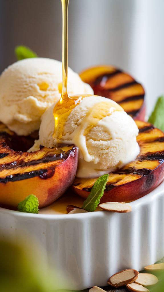 grilled peaches with ice cream