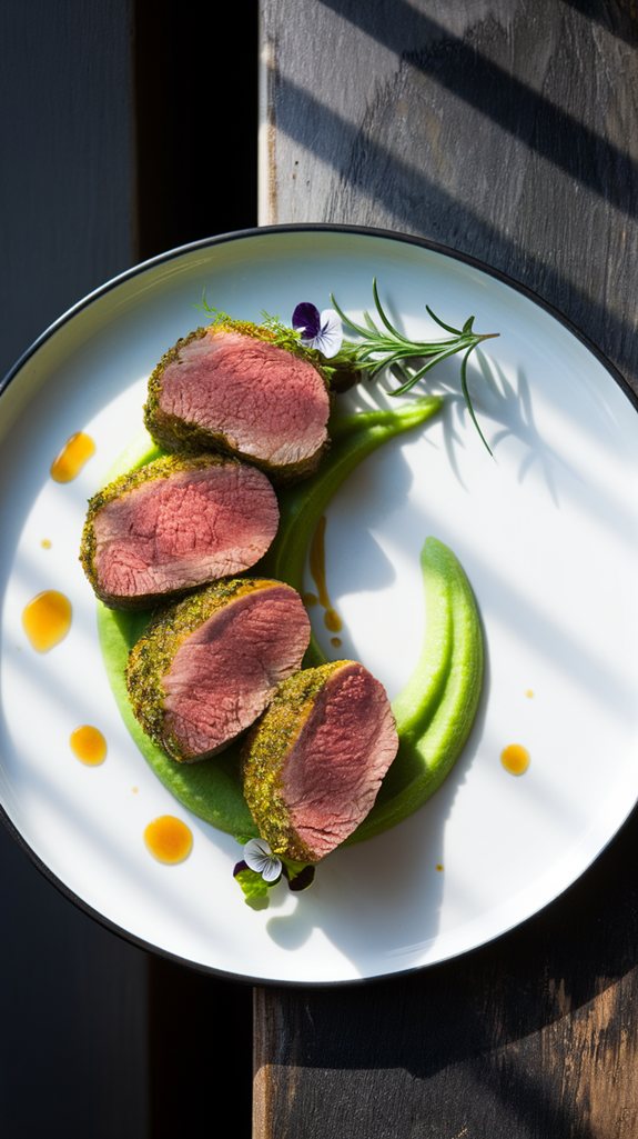 herb crusted lamb dish