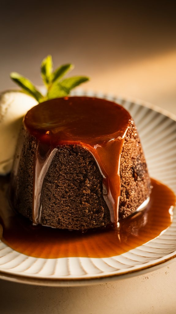 indulgent dessert with caramel