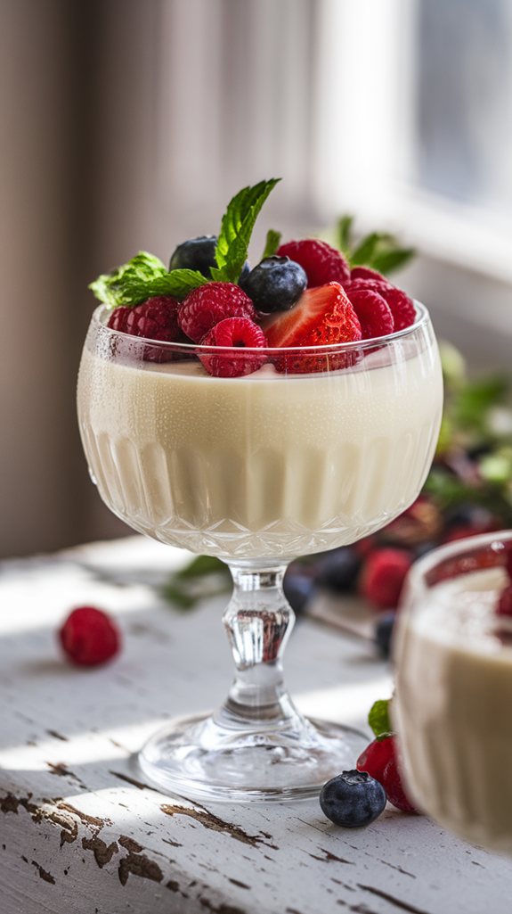 lemon dessert with berries