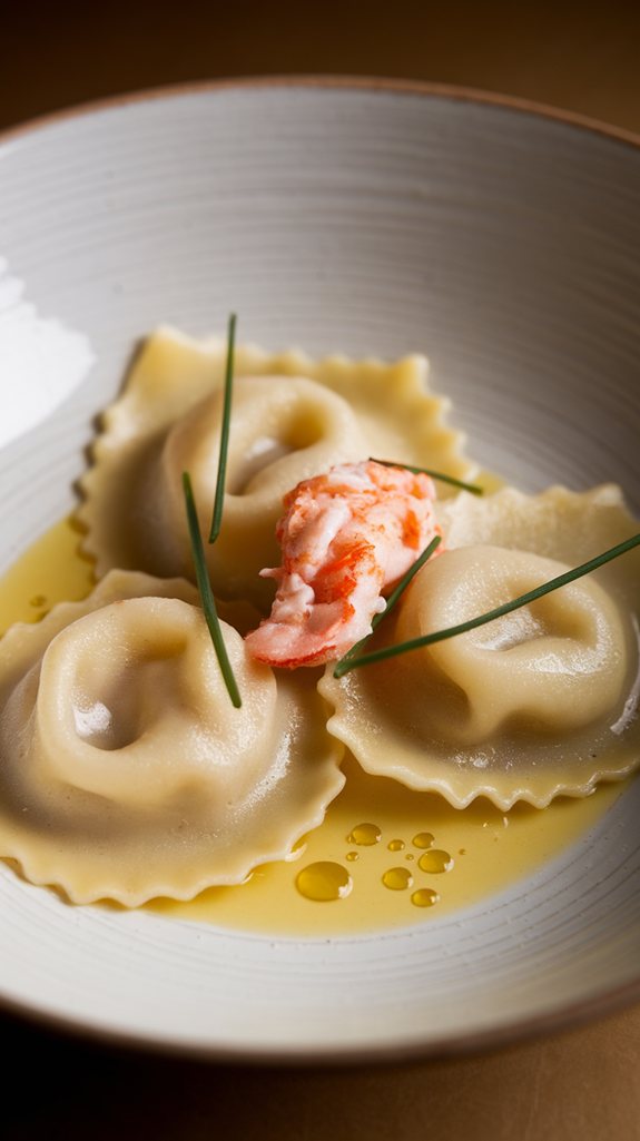 lobster ravioli with saffron