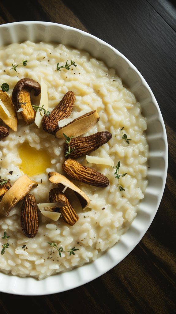 mushroom infused creamy rice dish