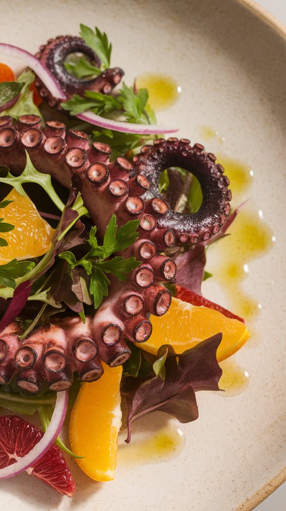 octopus citrus salad dish
