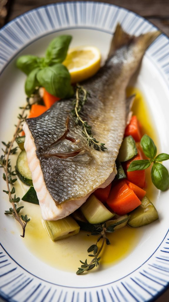 sea bass with vegetables