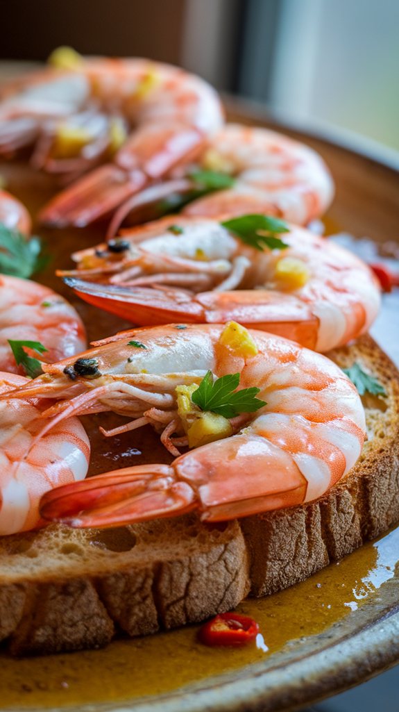 spicy garlic shrimp toast