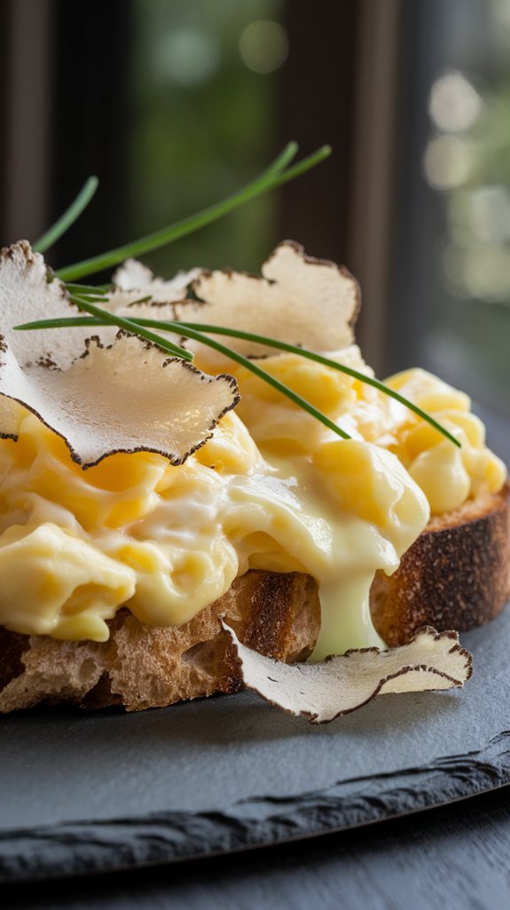 truffle infused fluffy scrambled eggs