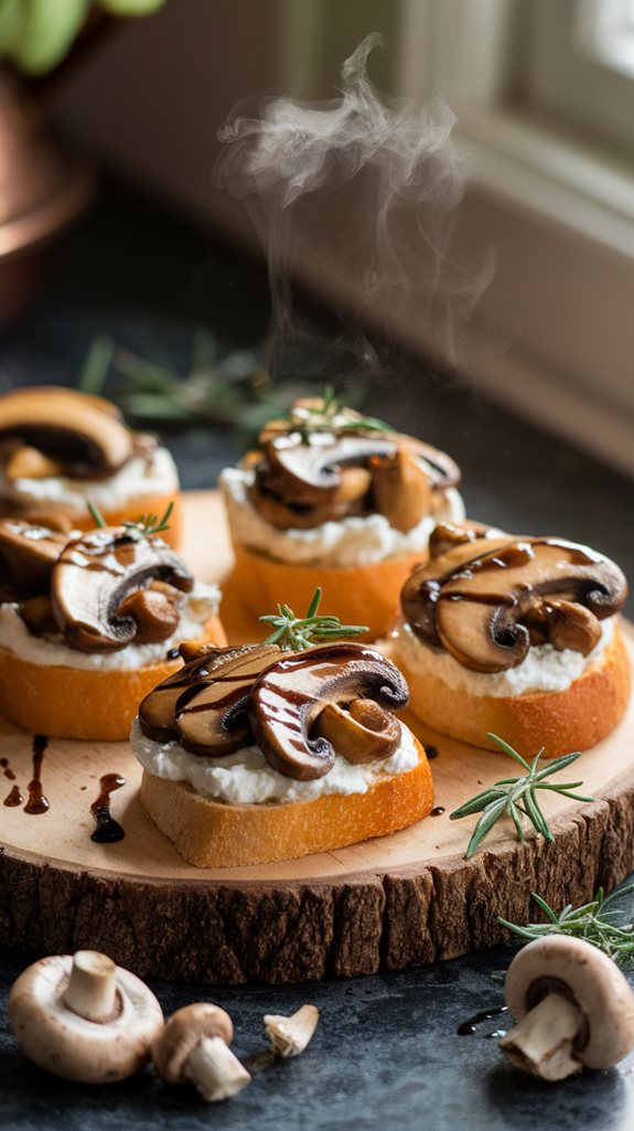 wild mushroom goat cheese bruschetta