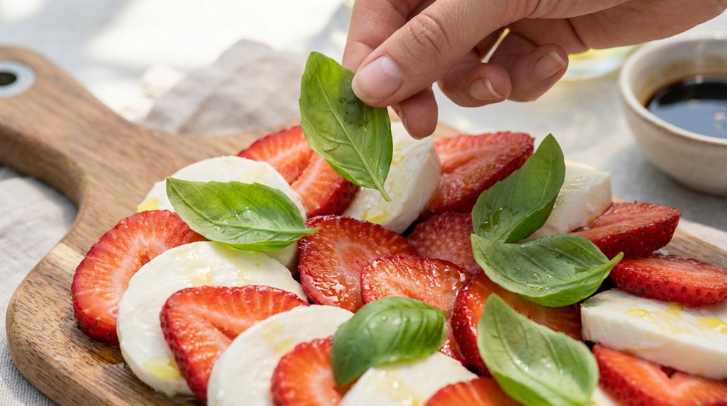 fresh basil enhances dish