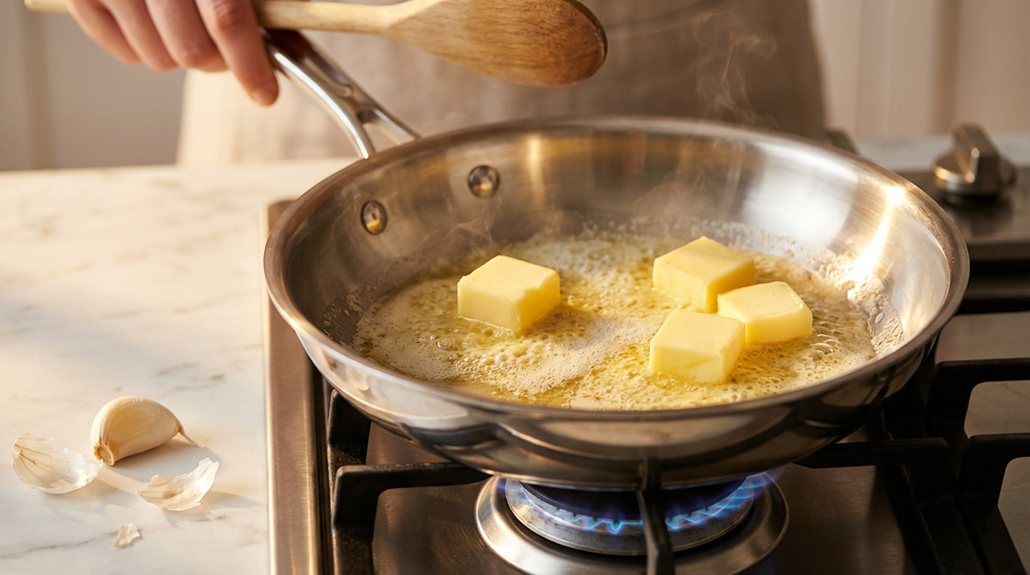 slowly melt butter carefully