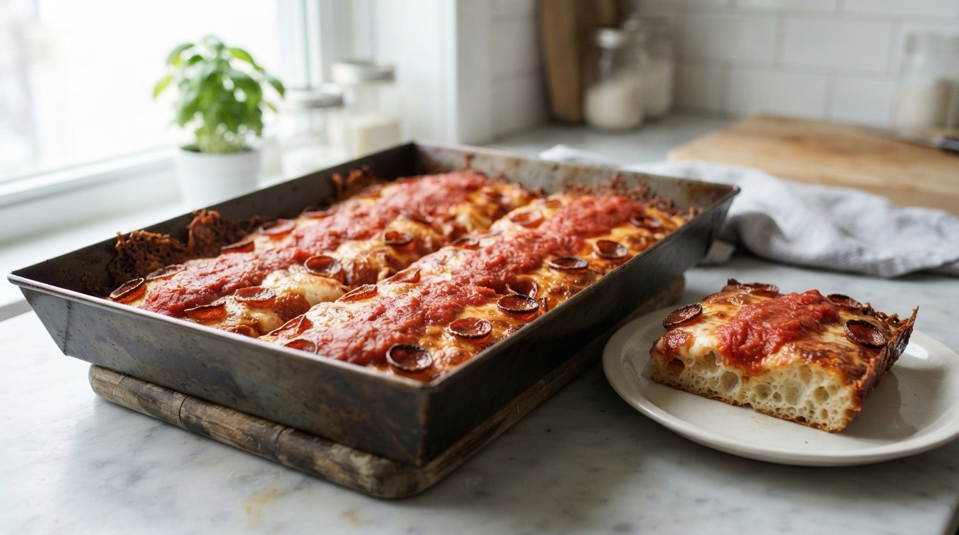 Detroit-Style Pizza Recipe (Crispy Cheese Edges)