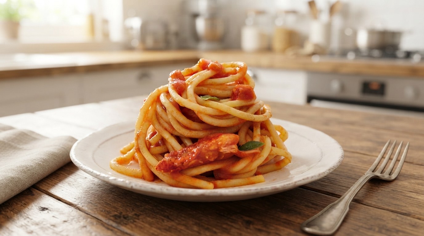 Gordon Ramsay lobster spaghetti in a creamy tomato sauce with lobster tail and claw meat and basil