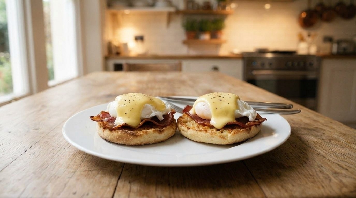 Gordon Ramsay eggs Benedict with crispy Parma ham, poached eggs and hollandaise